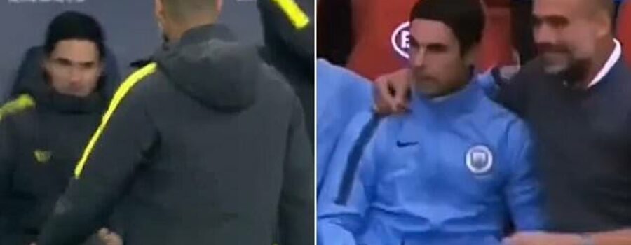 Footage shows Mikel Arteta refusing to celebrate Man City goals against Arsenal while at the Etihad