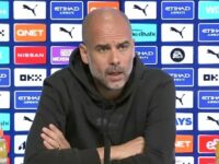 (Video) Pep Guardiola refuses to rule Erling Haaland out of Liverpool clash despite groin injury