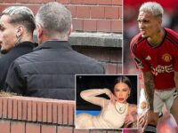 Man United star Antony faces ‘FIVE hours of police questioning’ over allegations he assaulted his former lover Gabriela Cavallin, before he’s pictured leaving a Manchester station