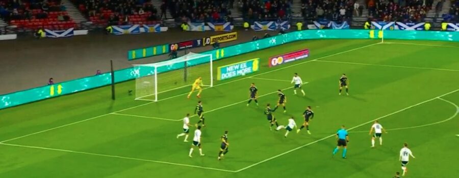 (Video) Conor Bradley scores first Northern Ireland goal with absolute stunner against Scotland