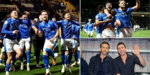 Wrexham are denied a Hollywood ending to their League Two campaign as Stockport County clinch league title with 5-2 win… after Ryan Reynolds and Rob McElhenney achieved back-to-back promotions with Welsh side