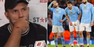 Fans are left in stitches as Sergio Aguero is put through the wringer watching Manchester City’s penalty shootout defeat to Real Madrid and call the footage ‘absolute gold’
