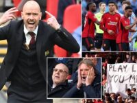 Erik ten Hag ‘faces Manchester United exit after fans lose faith at Wembley’… despite the Red Devils reaching the FA Cup final