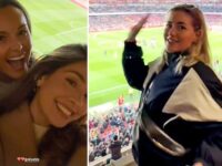 The Arsenal WAGs club! Kai Havertz, Martin Odegaard and Ben White’s partners dance and party in a box during thrashing of Chelsea
