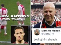 Footage of Arne Slot’s hilarious reaction at Antony feigning injury before being sent off for Ajax re-emerges as Liverpool fans claim they’re ‘loving him already’ as he edges closer to Anfield move