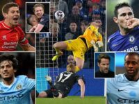 Kevin De Bruyne is ‘ahead of Gerrard, Lampard, Toure and Silva’ as Premier League’s best midfielder EVER, claims Jamie Redknapp after 15-yard diving header… before pundits assess title race with Arsenal