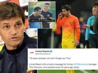Lionel Messi posts tribute to Tito Vilanova on the tenth anniversary of the former Barcelona manager’s passing