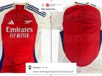 ‘This is atrocious’: Arsenal fans react as their new home shirt for next season is leaked online – they absolutely hate the back of it