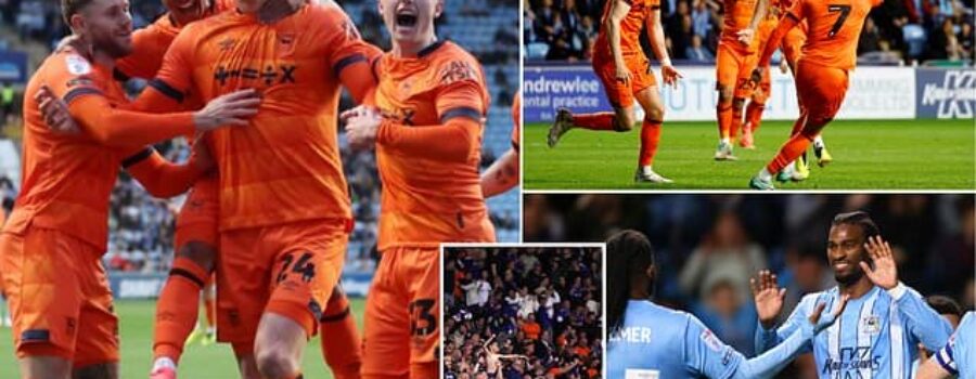 Coventry City 1-2 Ipswich Town: Tractor Boys move within striking distance of Premier League promotion as Kieran McKenna’s side claim nervy win on the road