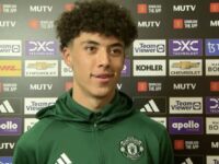 Ethan Wheatley reacts to historic Manchester United debut