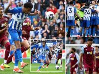 Brighton 1-0 Aston Villa: Joao Pedro scores late winner with rebound after missing penalty – as Unai Emery’s top four hopefuls drop points