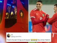 Fans claim that PSG star Achraf Hakimi is driving the Morocco team bus at the Olympics in France in viral video