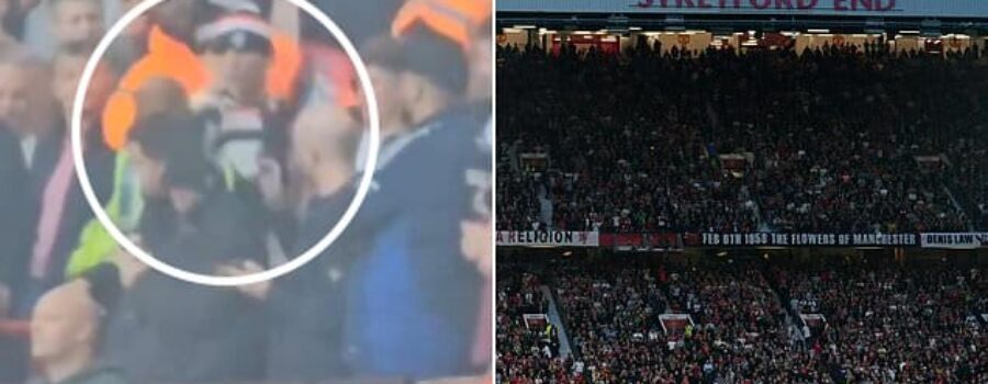 Man United fan, 38, arrested after he ‘assaulted’ police officer in the stands during win over Brentford, knocking his hat off