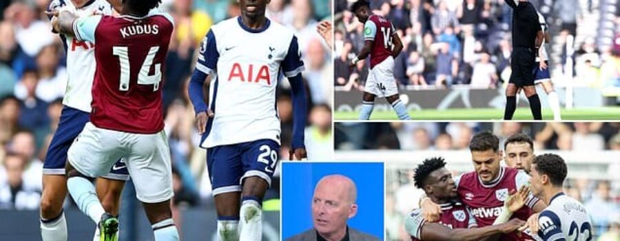 West Ham star Mohammed Kudus at risk of longer ban after being charged by the FA for lashing out at Micky van de Ven and Pape Matar Sarr during Tottenham defeat