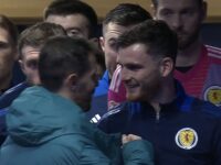 (Images) Andy Robertson captured making comment to Bernardo Silva; fans will want to see it