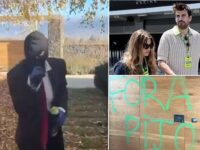 Gerard Pique’s home vandalised by masked political group – as Barcelona legend is told to ‘GET OUT’ of his property amid housing crisis