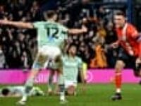 Luton score deflected goals in 89th and 92nd minutes to floor luckless Derby