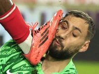 PSG goalkeeper Gianluigi Donnarumma suffers serious facial injury against Monaco – with ’10 staples required for cuts after studs up challenge’