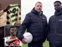 Bukayo Saka enjoys heartwarming reunion with his first ever grassroots football coach… as ‘honoured’ Arsenal and England star opens up on the impact he had on his career