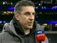 Gary Neville SLAMS Lisandro Martinez for ‘appalling and wimpish’ clearance to gift Dejan Kulusevski Tottenham’s second goal in Carabao Cup quarter-final