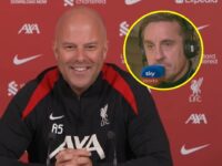 Arne Slot takes cheeky dig at Gary Neville after Sky pundit’s drastic volte-face on Liverpool