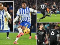 Brighton 1-1 Arsenal: Gunners miss chance to go within three points of Liverpool in title race as Joao Pedro’s penalty cancels out Ethan Nwaneri’s opener