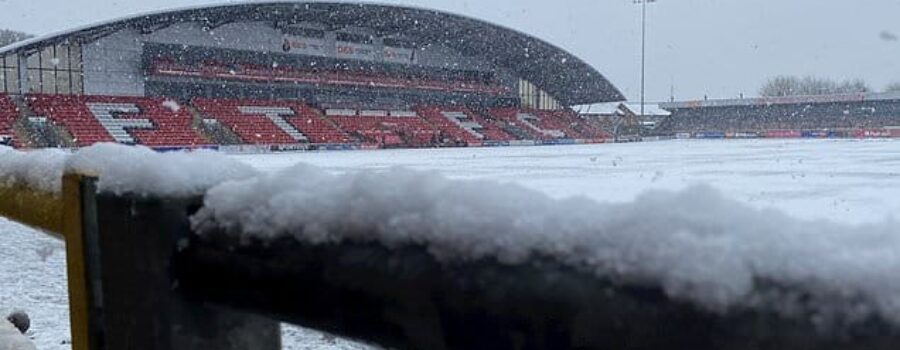 Two EFL matches are called OFF after heavy snow causes weather warnings across the country – with Liverpool and Man United facing nervy wait to see if their clash goes ahead