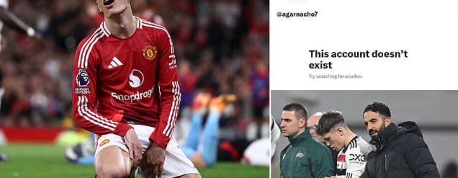 Man United winger Alejandro Garnacho DEACTIVATES his X account hours before Liverpool clash after facing criticism and being axed by Ruben Amorim for derby win