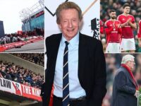 Man United fans pay tribute to ‘King of Old Trafford’ Denis Law ahead of Brighton defeat at Old Trafford after club legend died aged 84