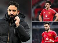 Ruben Amorim ‘SMASHES TV in furious dressing room rant at Man United stars’ after ANOTHER defeat at home against Brighton