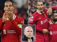 Virgil van Dijk sends message to Liverpool team-mates after Champions League win over Lille – as Arne Slot’s side chase unprecedented quadruple