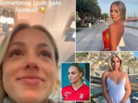 ‘World’s most beautiful footballer’ walks out on club just days after publishing video admitting she ‘hates football’