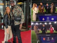 Kate Abdo’s husband Malik Scott shows off hilarious hoodie mocking Jamie Carragher as boxing trainer appears on CBS’ Champions League coverage after last season’s ‘loyal’ dig