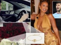 Maya Jama and Ruben Dias ‘spotted wearing matching £5,000 Cartier bracelets’ after Love Island host shows off bouquet of roses gift – as rumours of their romance intensifies