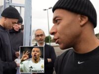 Kylian Mbappe makes surprise visit to his struggling Ligue 2 club after sacking his second boss – one day after the Real Madrid star’s stunning Champions League hat-trick