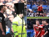 Fans react to ‘disgraceful’ VAR decision as Everton are denied a late penalty against Man United to miss out on all three points at Goodison Park