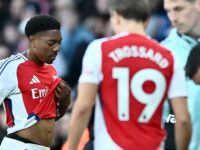 Myles Lewis-Skelly is SENT OFF for second time in a month as things go from bad-to-worse for Arsenal against West Ham