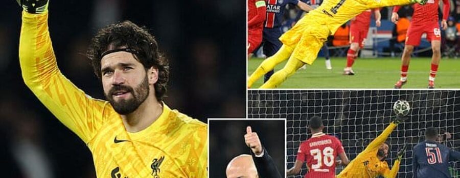 Alisson hails ‘the BEST performance of my life’ after Liverpool goalkeeper’s record-breaking heroics inspire smash-and-grab win at PSG