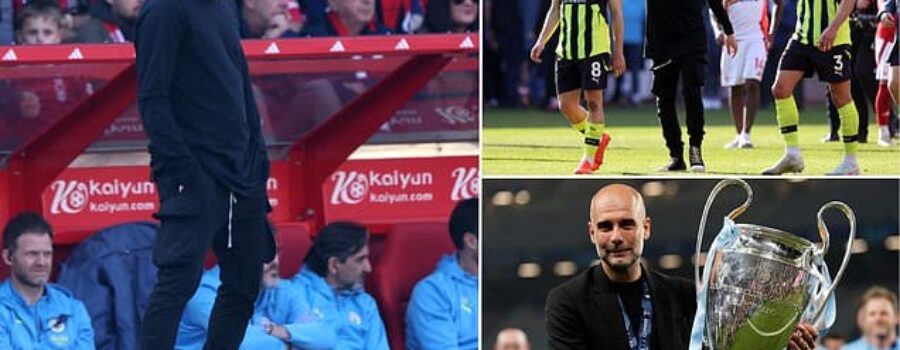 Pep Guardiola declares Man City must prepare for ’10 finals’ after loss to Nottingham Forest left his side facing a fight to finish in the top four