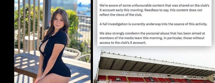 Scottish club launch investigation after image of Only Fans model was bizarrely posted on their official X account – and rivals poke fun at them