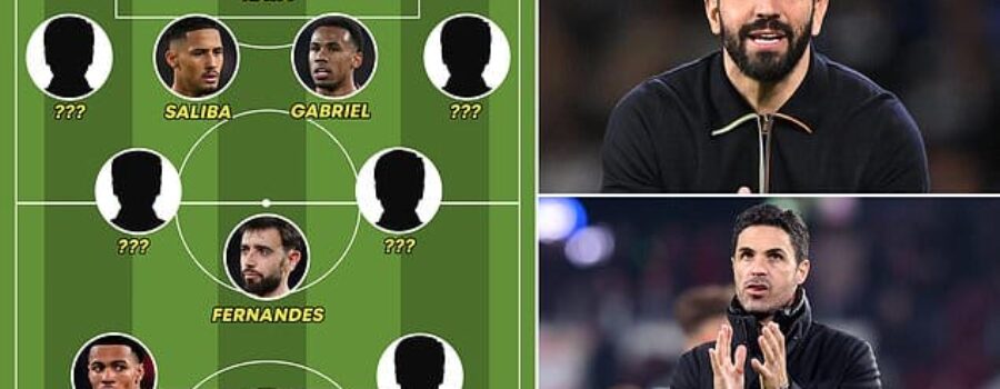 Man United vs Arsenal combined XI: Gunners dominate in defence behind a star-studded midfield… but who leads the line with both struggling for goals in the Premier League?