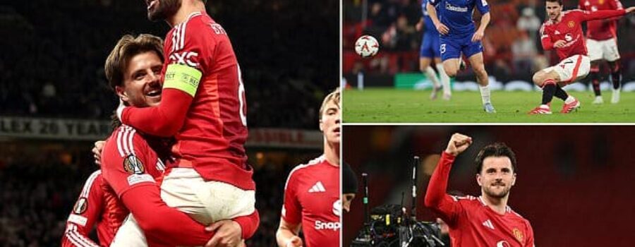 Mason Mount hails ‘a night I’ve been waiting a long time for’ after his FIRST Man United goals at Old Trafford booked their place in the Europa League final