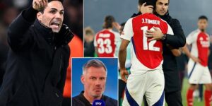 Jamie Carragher reveals the ‘worrying’ sign for Mikel Arteta as pundit says Arsenal MUST win a trophy next season
