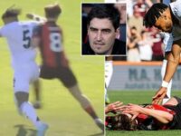 Andoni Iraola claims Aston Villa star should have been sent off for ‘DANGEROUS’ challenge that left Alex Scott with a possible broken jaw