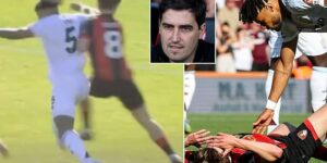 Andoni Iraola claims Aston Villa star should have been sent off for ‘DANGEROUS’ challenge that left Alex Scott with a possible broken jaw