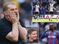 Tottenham 0-2 Crystal Palace: Ange Postecoglou’s side plummet to SEVENTEENTH in Premier League after Eberechi Eze brace piles more misery on Spurs boss