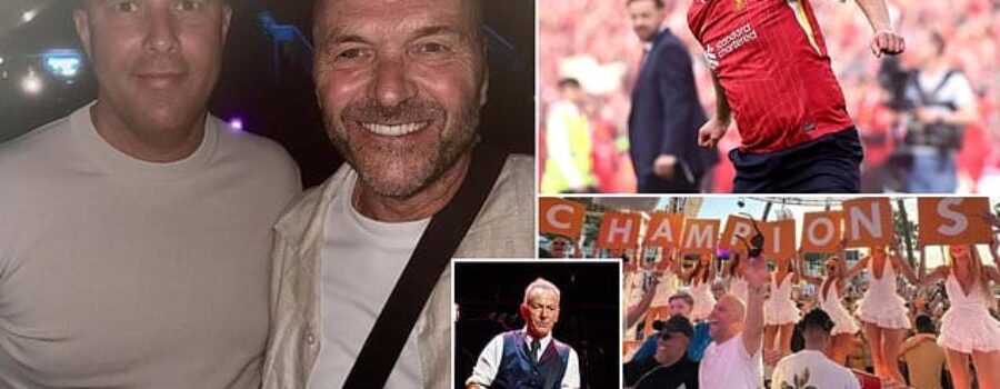 Arne Slot is STILL partying! Liverpool boss is spotted at a Bruce Springsteen concert in Manchester – as he poses with TV presenter