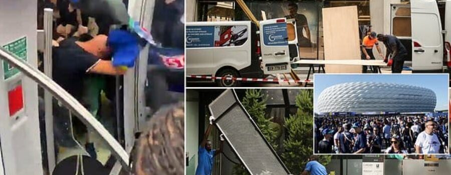 Shocking moment PSG and Inter Milan fans clash in Munich ahead of Champions League final