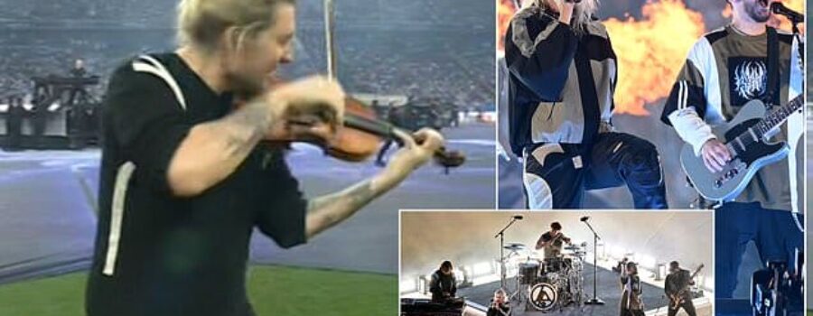 Champions League fans blast ‘annoying’ violin act while Dutch legend hits out at ‘absolute garbage’ Linkin Park performance just moments before PSG vs Inter Milan clash