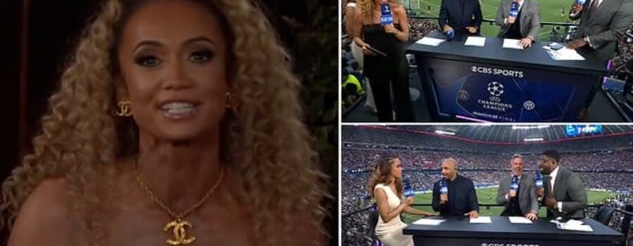 Kate Abdo stuns Thierry Henry and Micah Richards with shock exit live on air during CBS Sports’ Champions League final coverage – before being replaced by new presenter